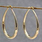 Gold Color 925 Oval Hypoallergenic Stainless Steel Women Fashion Hoop Earrings