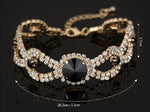 Glamorous Black Crystal Link Chain Charm Bridal Fashion Jewelry Bracelet For Women