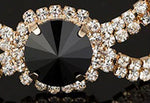 Glamorous Black Crystal Link Chain Charm Bridal Fashion Jewelry Bracelet For Women