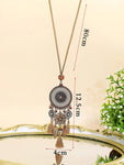 Ethnic Women's Fashion Holiday Vacation Style Long Sweater Chain Wheel Pendant Tassel Necklace