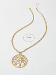 Luxury Fashion Jewelry Drop Pendant Owl Tree of Life Big Round Pendant Necklace Gold Plated Clavicle Chain Necklace