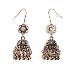Antique Indian Style Golden Hollow White Flower Jhumki Drop Dangle Earrings - Hot Fashion Jewelry - EonShoppee