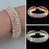 Luxurious Gold Plated Party wear Shining Fancy Fashion Jewelry Bracelet w/ Swarovski Elements - EonShoppee
