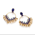 Exclusive Blue Over Sized Chandbali Earrings Ethnic Indian Jewelry Long Jhumka Earrings