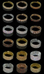 Luxury Fashion Jewelry 5 Row Multi Layer Golden Crystal Adjustable Cuff Bangle Bracelet