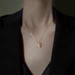 Trendy Golden 2 Way Magnetic Openable Heart Shaped Clavicle Chain Pendant Charm Necklace