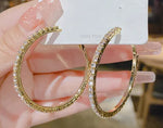 Fashion Jewelry Gold Crystal 4cm Hoop Earrings for Women Fashion Accessories Valentine's Day Anniversary Gift