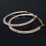Fashion Jewelry Gold Crystal 4cm Hoop Earrings for Women Fashion Accessories Valentine's Day Anniversary Gift