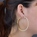 Fashion Jewelry Gold Crystal 4cm Hoop Earrings for Women Fashion Accessories Valentine's Day Anniversary Gift