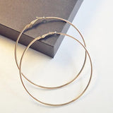 Golden 80 mm Stainless Steel Large Round Hoop Earrings 8cm Thin Earrings Fashion Jewelry Hoops