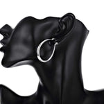 925 Sterling Silver 41mm Smooth Circle Big Oval Hoop Earrings For Women Fashion Jewelry Wedding Accessory