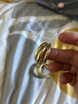 Multi Layer Golden Chunky Open Hoop Stud Earrings Women Fashion Jewelry