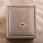 Lucky Blue Evil Eye Sweater Chain Pendant Fashion Jewelry Necklace For Women