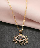 Lucky Blue Evil Eye Sweater Chain Pendant Fashion Jewelry Necklace For Women