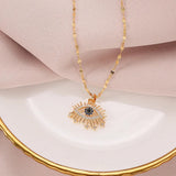 Lucky Blue Evil Eye Sweater Chain Pendant Fashion Jewelry Necklace For Women
