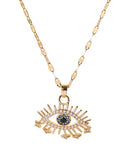 Lucky Blue Evil Eye Sweater Chain Pendant Fashion Jewelry Necklace For Women