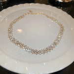 Elegant Shiny Golden Crystal Clavicle Collar Chain Necklace Girls Party Fashion Accessory Prom Jewelry