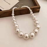 Elegant Faux Pearl Necklace Exotic Design Collarbone Chain Fashion Statement Necklace Women's Jewelry