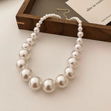Elegant Faux Pearl Necklace Exotic Design Collarbone Chain Fashion Statement Necklace Women's Jewelry