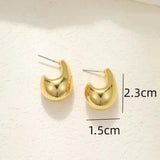 Thick Golden Water Drop Dupes Chunky Statement Stud Earrings for Women