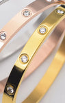 Trendy Crystal Stainless Steel Love Cuff Bracelet Bangle Luxury Feminine Fashion Jewelry