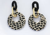Geometric Leopard Print Round Drop Versatile Hoop Earrings For Women Fashion Jewelry