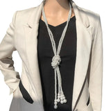 Stylish Long Multi Layer Pearl Knot Necklace Casual Women Trendy Fashion Jewelry