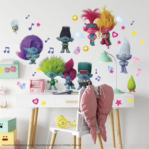 RMK5435SCS Trolls 3 Band Together with Glitter Wall Decals