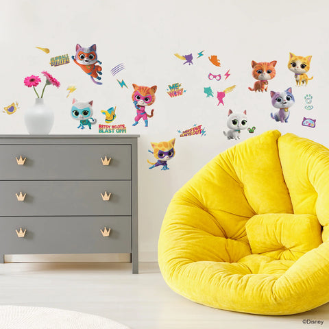 Roommates Super Kitties Peel and Stick Wall Decals Room Stickers