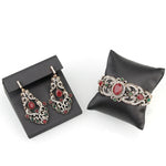 Stunning Ethnic Style Long Drop Earrings And Lovely Wide Bangle Kada Bracelet Fashion Jewelry Set