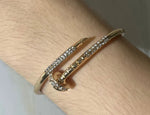 High End Fashion Jewelry Classic Nail Design Golden Bangle Bracelet Trendy Accessories For Women