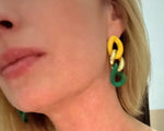 Colorblock Boho Dangle Chain Earrings Women Stylish Statement Fashion Jewelry