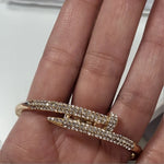 High End Fashion Jewelry Classic Nail Design Golden Bangle Bracelet Trendy Accessories For Women