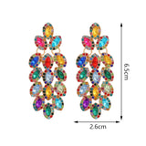 Black Leaves Crystal Long Drop Dangle Earrings Women Party Statement Fashion Jewelry