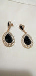 Elegant Golden Black Crystal Stylish Party wear Fashion Jewelry Drop Earrings For Women