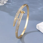 High End Fashion Jewelry Classic Nail Design Golden Bangle Bracelet Trendy Accessories For Women
