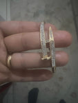 High End Fashion Jewelry Classic Nail Design Golden Bangle Bracelet Trendy Accessories For Women