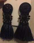 Glamorous Long Blue TASSEL Stylish Drop Dangle Earrings Party wear Dress Costume Fashion Jewelry - EonShoppee