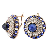 Glamorous Royal Blue Crystal Fashion Jewelry Cocktail Evening Dress Earrings - EonShoppee
