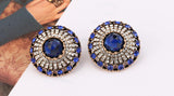 Glamorous Royal Blue Crystal Fashion Jewelry Cocktail Evening Dress Earrings - EonShoppee