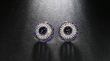 Glamorous Royal Blue Crystal Fashion Jewelry Cocktail Evening Dress Earrings - EonShoppee
