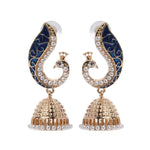 Elegant Indian Ethnic Traditional Style Peacock Jhumka Drop Fashion Jewelry Earrings - EonShoppee