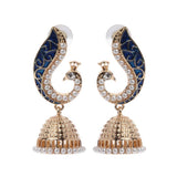 Elegant Indian Ethnic Traditional Style Peacock Jhumka Drop Fashion Jewelry Earrings - EonShoppee