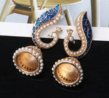Elegant Indian Ethnic Traditional Style Peacock Jhumka Drop Fashion Jewelry Earrings - EonShoppee