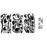 BLACK SCROLL TREE BRANCH w/ FOIL LEAVES 57 WALL DECALS Modern Room Decor Stickers - EonShoppee