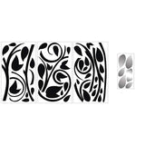 BLACK SCROLL TREE BRANCH w/ FOIL LEAVES 57 WALL DECALS Modern Room Decor Stickers - EonShoppee