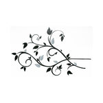 BLACK SCROLL TREE BRANCH w/ FOIL LEAVES 57 WALL DECALS Modern Room Decor Stickers - EonShoppee