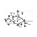BLACK SCROLL TREE BRANCH w/ FOIL LEAVES 57 WALL DECALS Modern Room Decor Stickers - EonShoppee