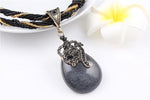 Stylish Golden Black Chain Crystal Pendant Boho Charm Fashion Statement Jewelry Necklace - EonShoppee