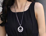 Pretty Women Fashion Crystal Rhinestone Silver Plated Long Chain Pendant Necklace Gift - EonShoppee